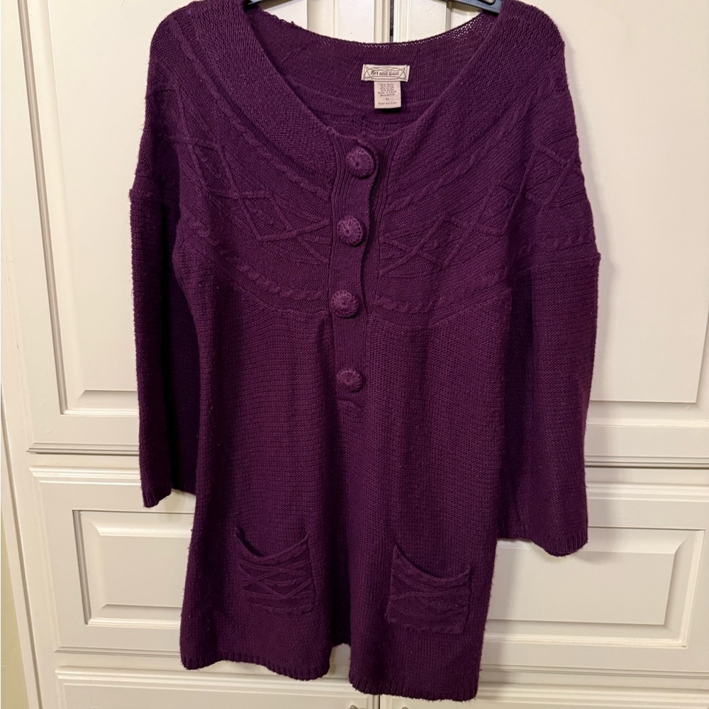 Art And Soul Deep Purple Women's long Cardigan